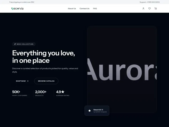 Aurora theme — Modern storefront design