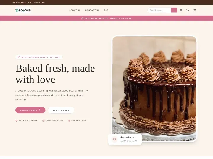 Buttercream theme — Bakery storefront design
