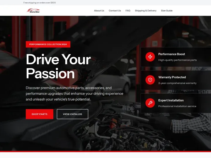 Automotive theme — Cars & parts storefront design