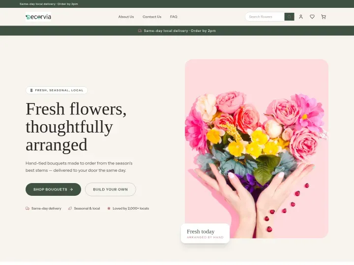 Bloom theme — Florist storefront design