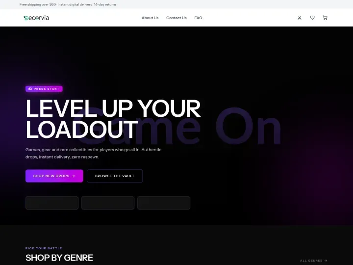 Arcade theme — Gaming storefront design