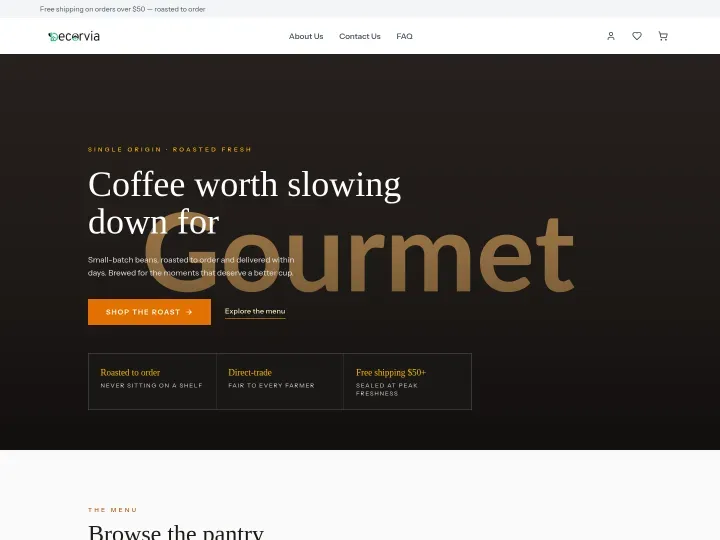 Gourmet theme — Food & café storefront design