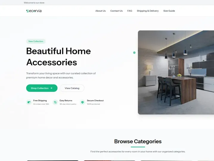Casa theme — Home accessories storefront design