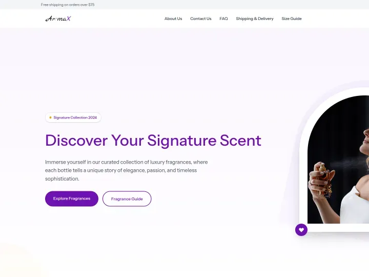 Perfume theme — Fragrances storefront design