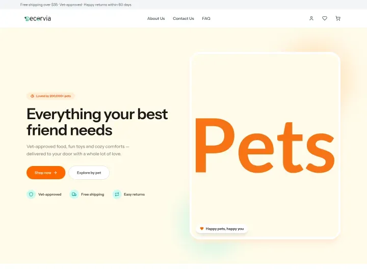 Buddy theme — Pet supplies storefront design