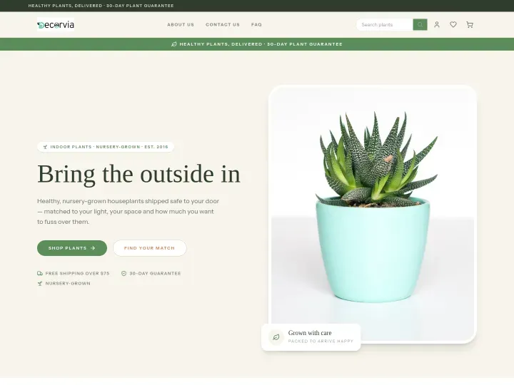 Verdant theme — Plants & garden storefront design